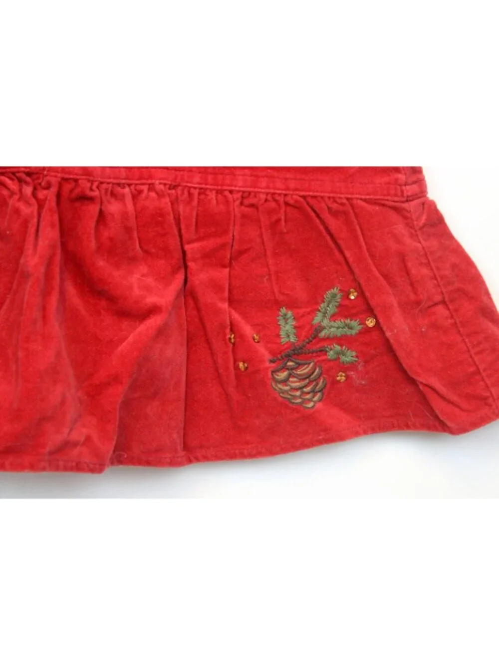 2007 Gymboree Moutain Cabin Red Velour Skorts sz 9 Flare Skirt Pinecone Velvet